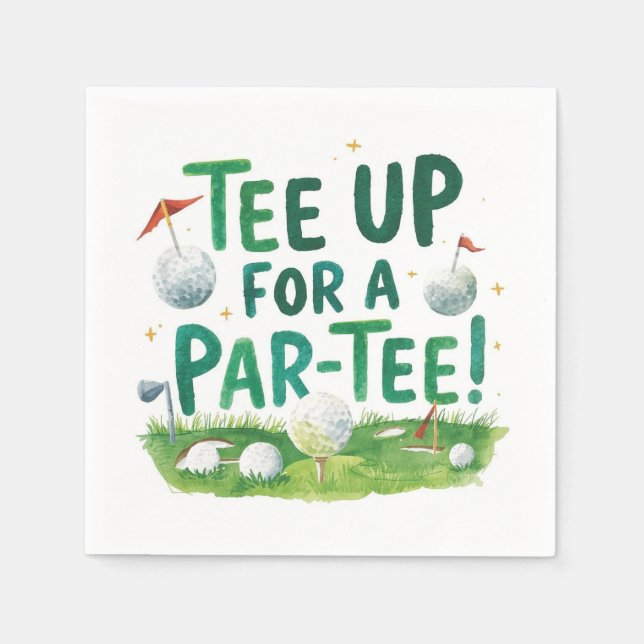 Golf tee upp för Par Tee Golfer Party  Pappersservett (Framsidan)