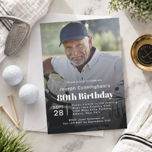 Golf tema 80-årsfest foto inbjudningar