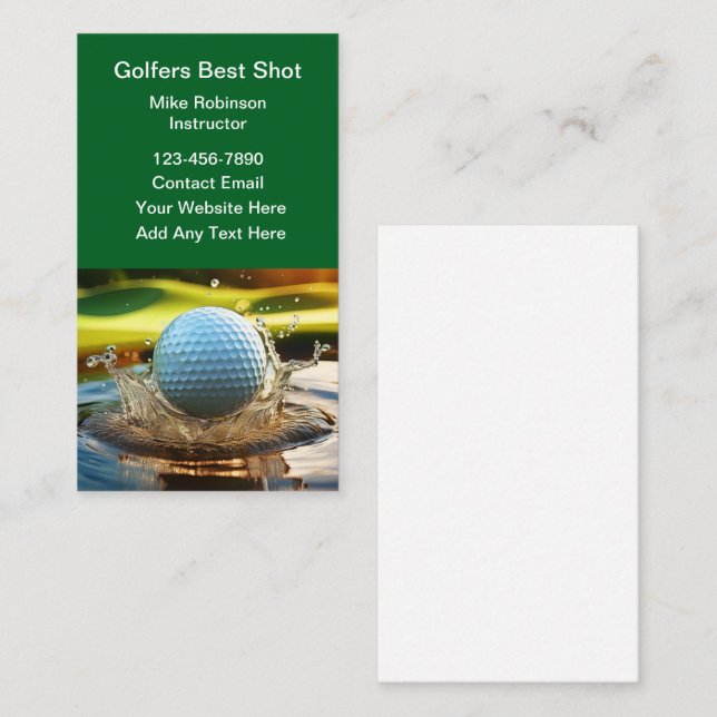 Golf Tema Affärskort Design Visitkort (Fram/baksida)