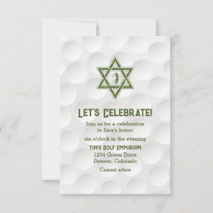 Golf-tema Bar Mitzvah mottagning inbjudan