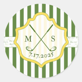 Golf-tema dekal anpassad vapensköld runt klistermärke