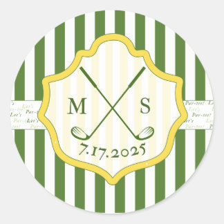 Golf-tema dekal anpassad vapensköld runt klistermärke