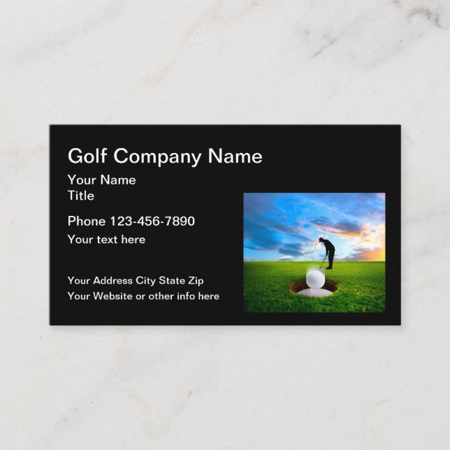 Golf Tema Enkla Affärsbesökskort Visitkort (Framsida)