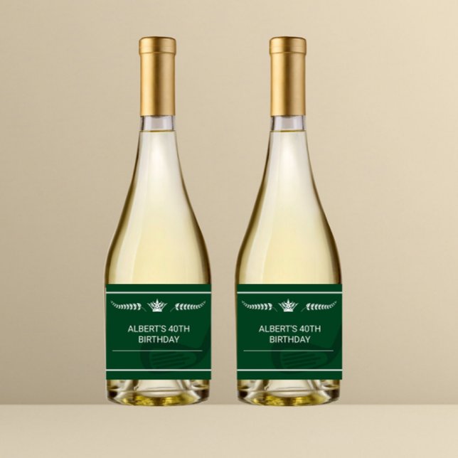Golf tema födelsedagschampagne vinflasketikett (golf birthday bottle label, golf champagne label, golf party drink label, golf theme bottle sticker,)