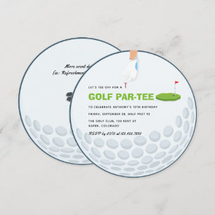 Golf Tema Födelsedagsfest Inbjudningar