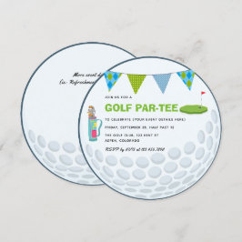 Golf Tema Födelsedagsinbjudan Inbjudningar
