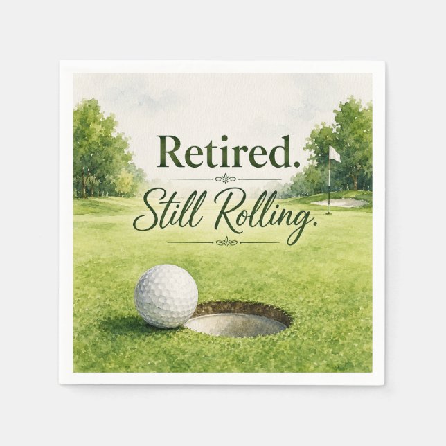 Golf tema för golfare pensionärsfest  pappersservett (Framsidan)