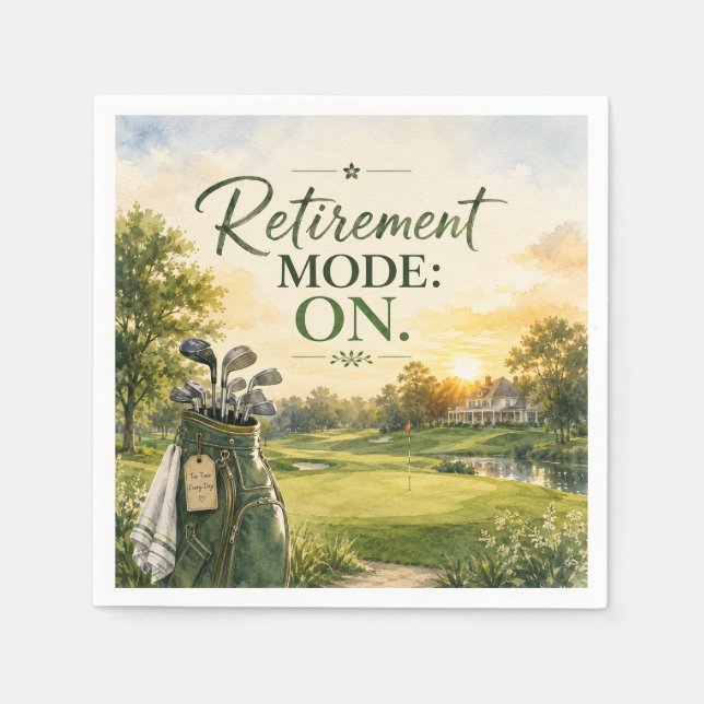Golf tema för golfare pensionärsfest  pappersservett (Framsidan)
