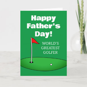 Golf tema Glad fadersdag kort för pappa