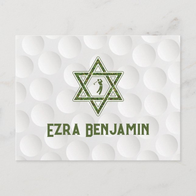 Golf tema Golf Bar Mitzvah tack så mycket Vykort (Framsida)
