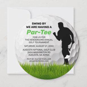Golf tema Golfbana pensionsfest Inbjudningar