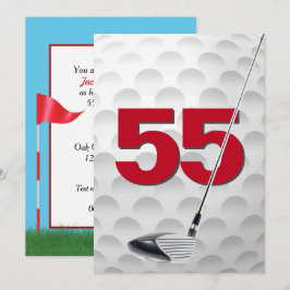 Golf-tema i 55:e Födelsedagsfesten Inbjudningar