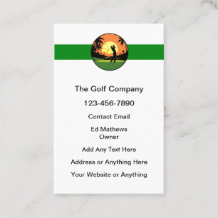 Golf Tema Moderna Vertikala Affärskort Visitkort