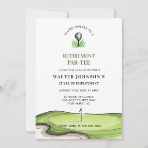 Golf-tema pensionering PAR-TEE Inbjudningar