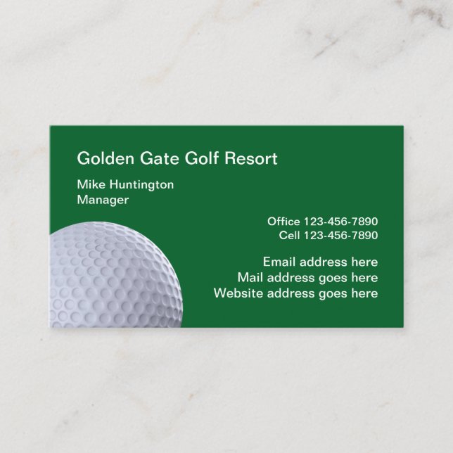 Golf tema professionellt utformat  visitkort (Framsida)
