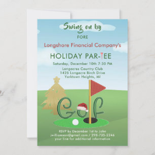 Golf-Temapartyet i julklapp Inbjudningar