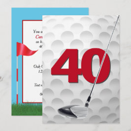 Golf-Temapartyet vid 40:e födelsedag Inbjudningar