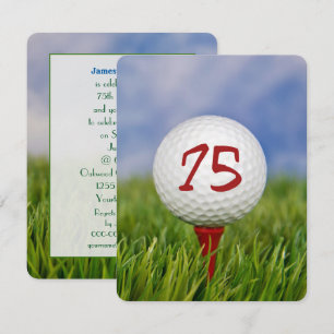 Golf-temat 75:e Födelsedagsfest Inbjudningar