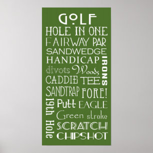 Golf Terms Tunnelbanan-tecken Poster