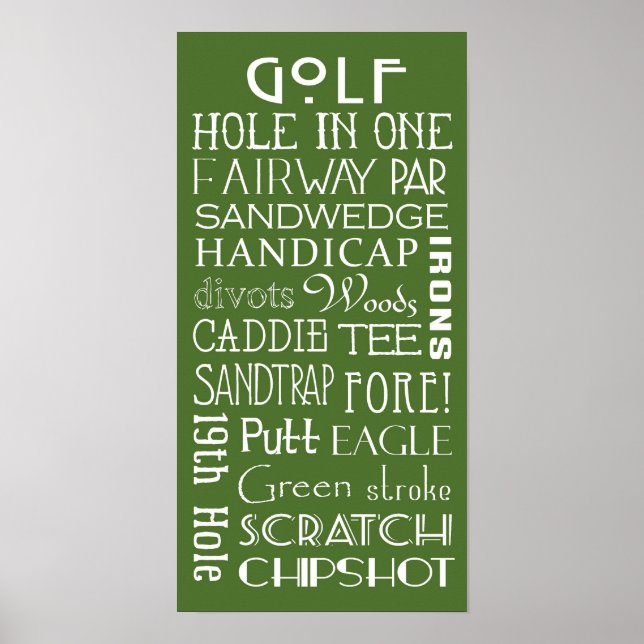 Golf Terms Tunnelbanan-tecken Poster (Framsidan)