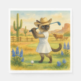 Golf Texas Birthday Themed for Cat Lovers  Pappersservett