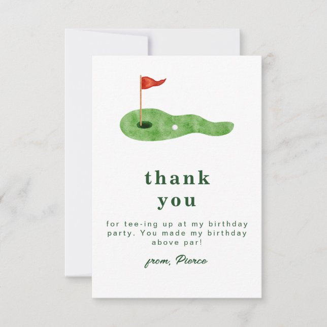 Golf Thank You Card Tack Kort (Framsida)