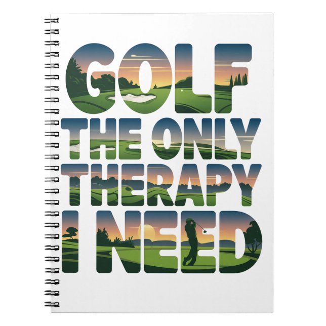 Golf the Only Therapy, Trendig Anteckningsbok (Framsidan)