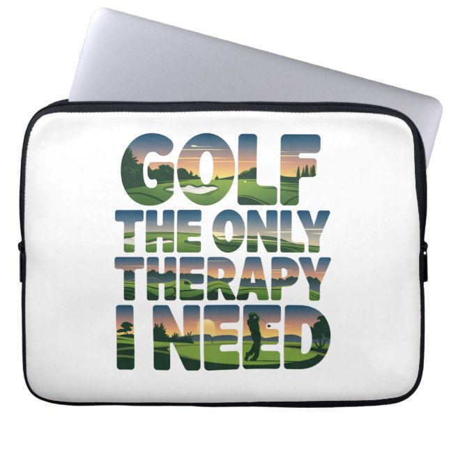 Golf the Only Therapy, Trendig Laptop Fodral (Framsidan)