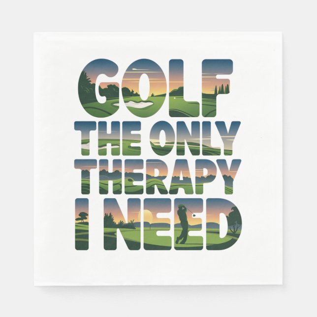Golf the Only Therapy, Trendig Pappersservett (Framsidan)