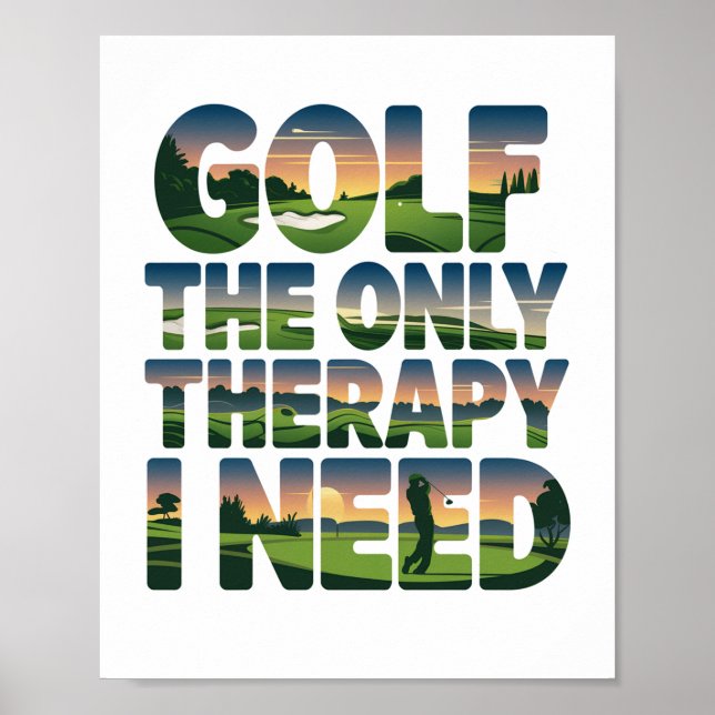 Golf the Only Therapy, Trendig Poster (Framsidan)