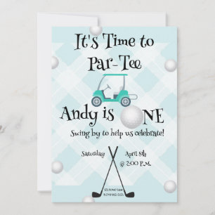 Golf theme birthday bundle inbjudningar