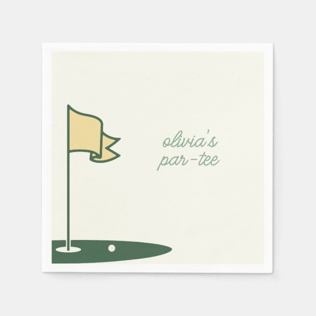 Golf Theme Birthday Par-Tee Napkins Pappersservett (Framsidan)
