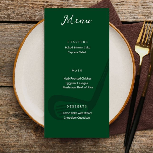 Golf Theme Birthday Party Menu Card Meny (golf menu sign, golf party menu, golf birthday menu, golf event menu, golf theme party decor, golf p)