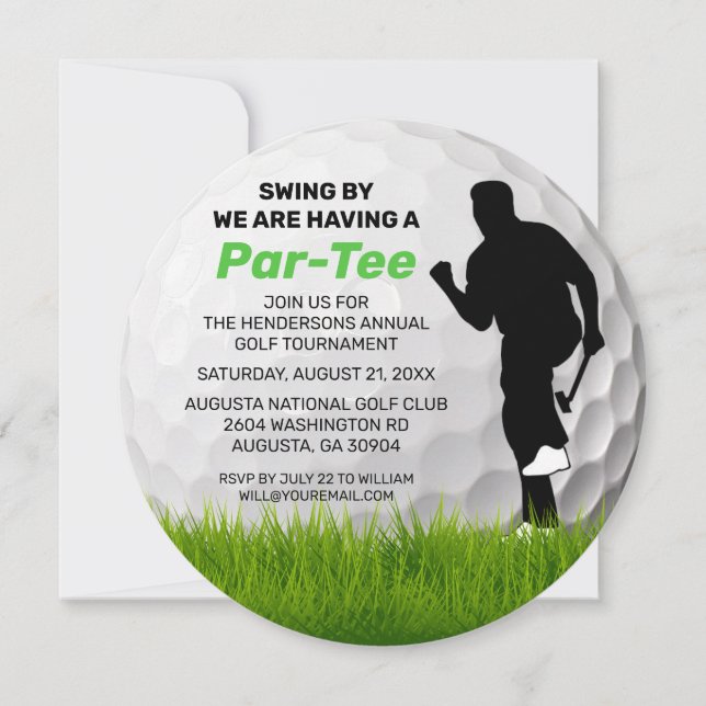 Golf Theme | Golf Course Pension Event Inbjudningar (Framsida)