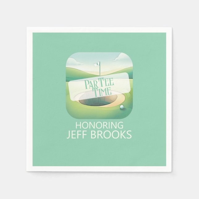 Golf Theme Grönt Party Pappersservett (Framsidan)