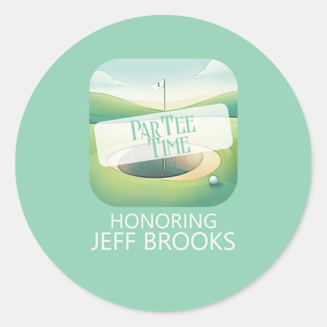 Golf Theme Grönt Party Runt Klistermärke (Framsida)