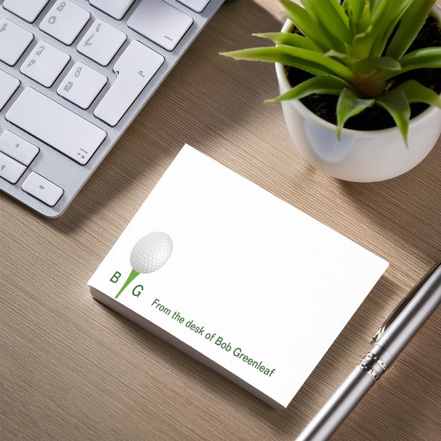 Golf Theme Monogram Sticky-Anteckningsblock Post-it Block (Skapare uppladdad)