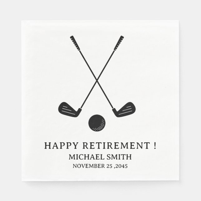 Golf Theme Pension Party Napkins Pappersservett (Framsidan)