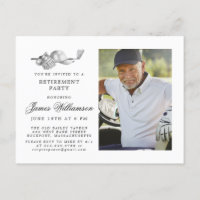 Golf Theme Pension Party Photo Black White