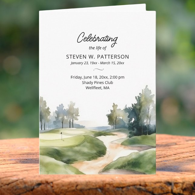 Golf Theme, Photo, Firande of Life Funeral Program (Skapare uppladdad)