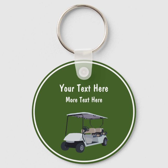 Golf Theme Promotional Keychains Golf Car Tema Nyckelring (Framsida)