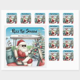 Golf Theme Rizz the Season 67 Namn Fyrkantigt Klistermärke
