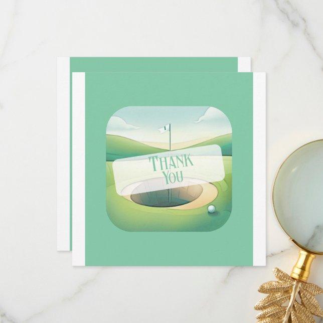 Golf Theme - tackkort | Platt alternativ Tack Kort (Fram/Back In Situ)