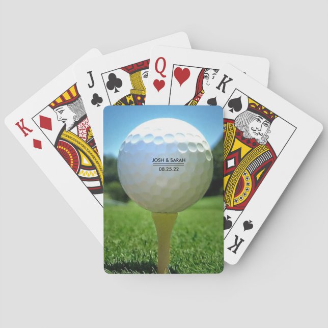 Golf Theme Wedding Favor Casinokort (Baksidan)