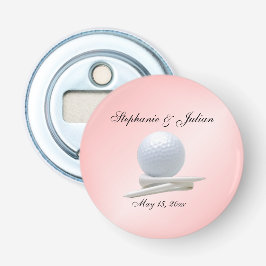 Golf Theme Wedding Pink Matchboxes Flasköppnare