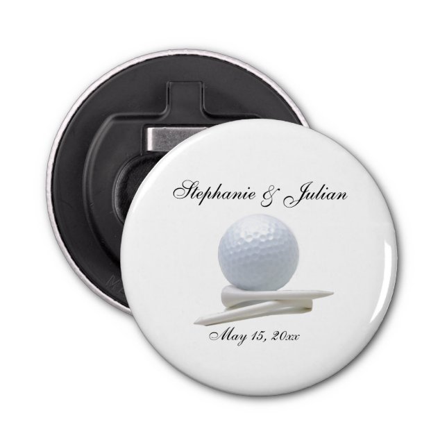 Golf Theme White  Bottle Opener Flasköppnare (Framsidan)