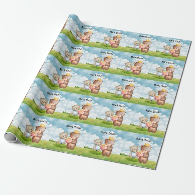 Golf themed Baby Shower / Birthday for Boy Presentpapper (Utrullad)