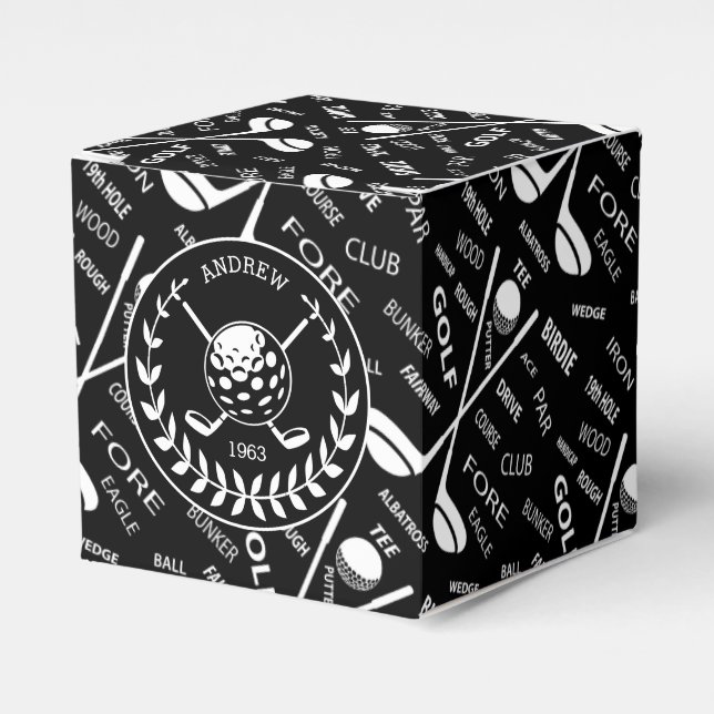 Golf themed Birthday Presentaskar (Framsidan Sidan)