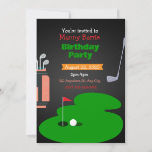 Golf-Thned Födelsedagsfest inbjudan