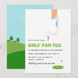 Golf Thned-Födelsedagsfest Inbjudningar